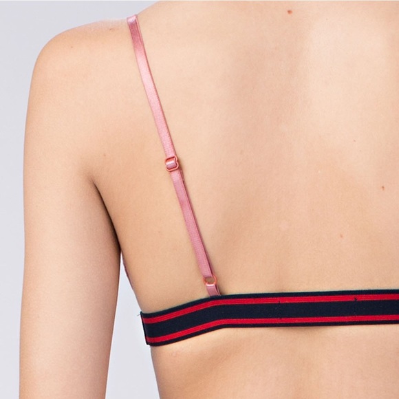 Honey Punch Velvet Triangle Bra or Bralette Pink - Picture 7 of 7